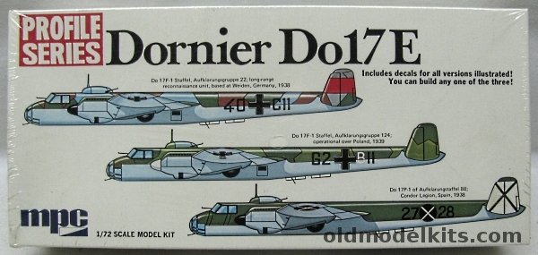 MPC 1/72 Dornier Do-17E  Profile Series - Luftwaffe or Condor Legion (Spain), 2-1513-150 plastic model kit